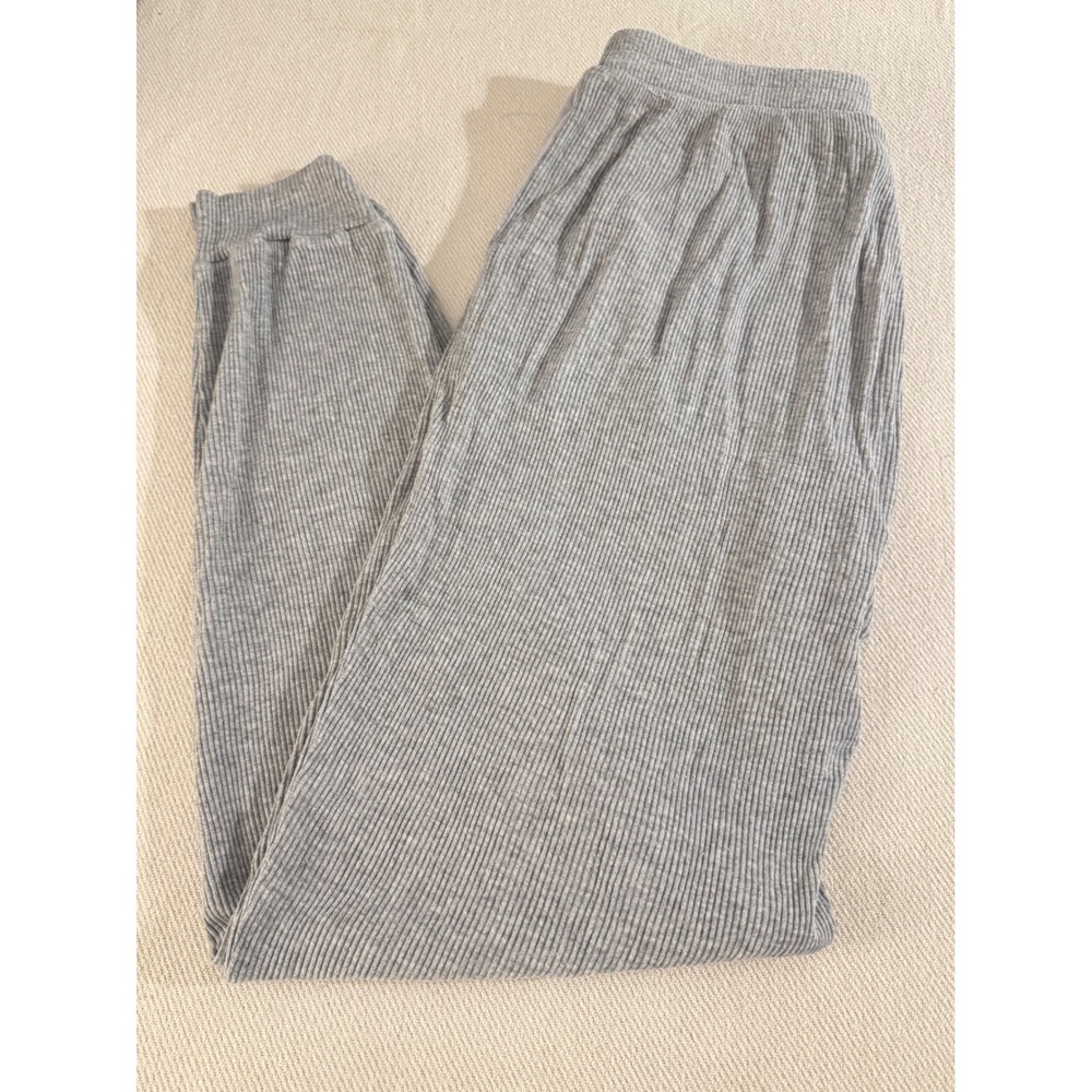 Alo Yoga Dolman Ribbed Knit Jogger Heather Grey Modal Lounge Pants Size  Small - Picture 8 of 8